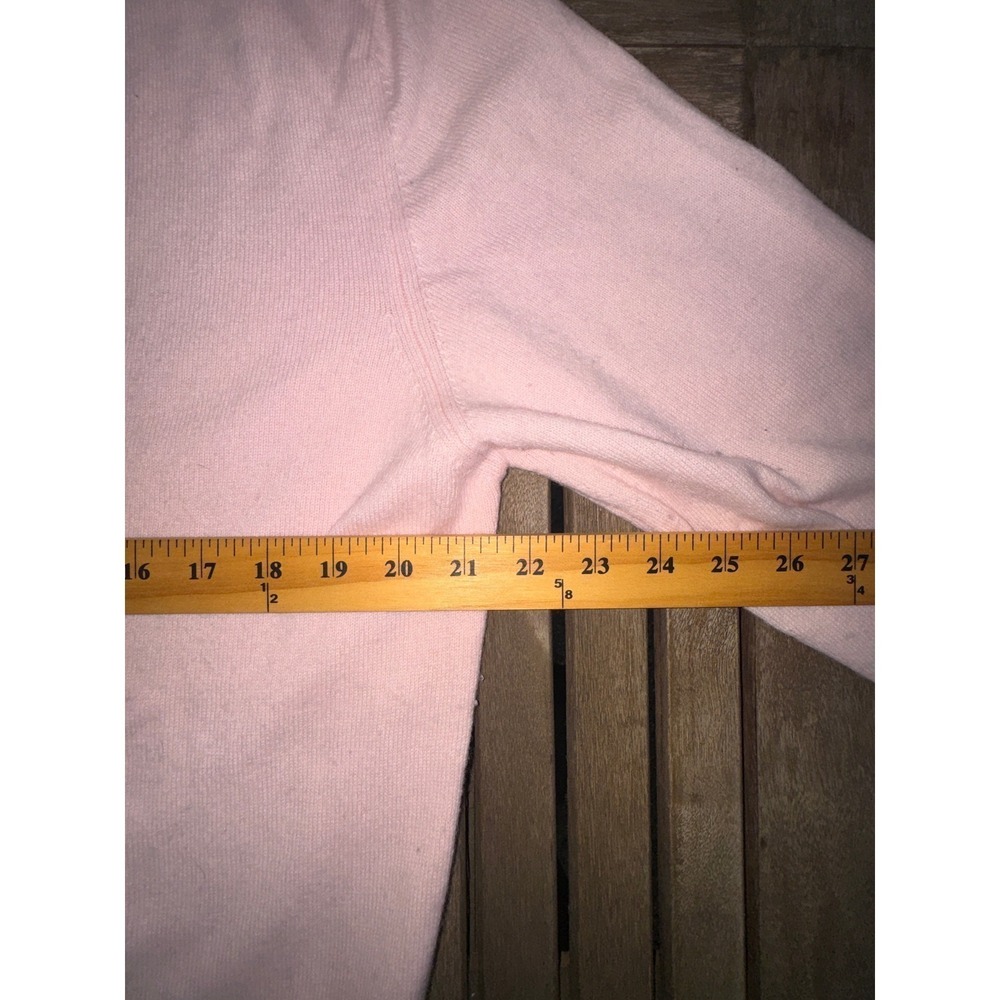 Vintage Burberrys of London Pink V-Neck Sweater Lambswool Angora Spain Size 7 - Picture 5 of 10